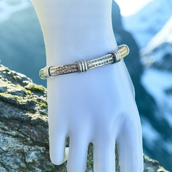 14K White & yellow Gold Art Deco 4ct Diamond Bracelet
